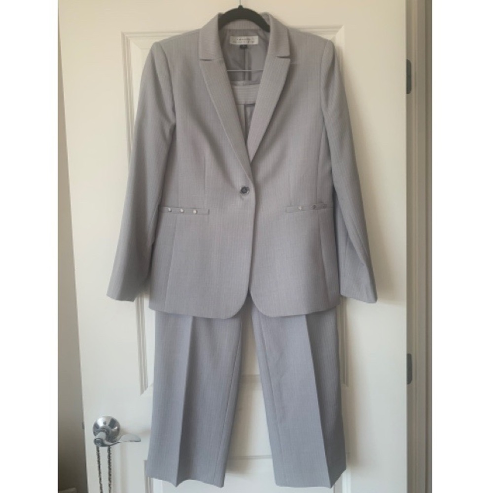Tahari Grey Pinstripe Suit